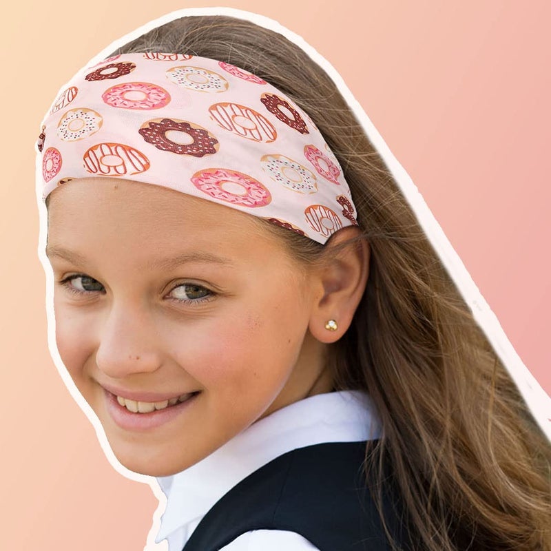 Bohend Girls Non-Slip Headbands - 3 Pack Wide Knotted Elastic Hair Bands, Cute Workout Yoga Sweatbands for Kids & Girls (Small Size) - Image 4
